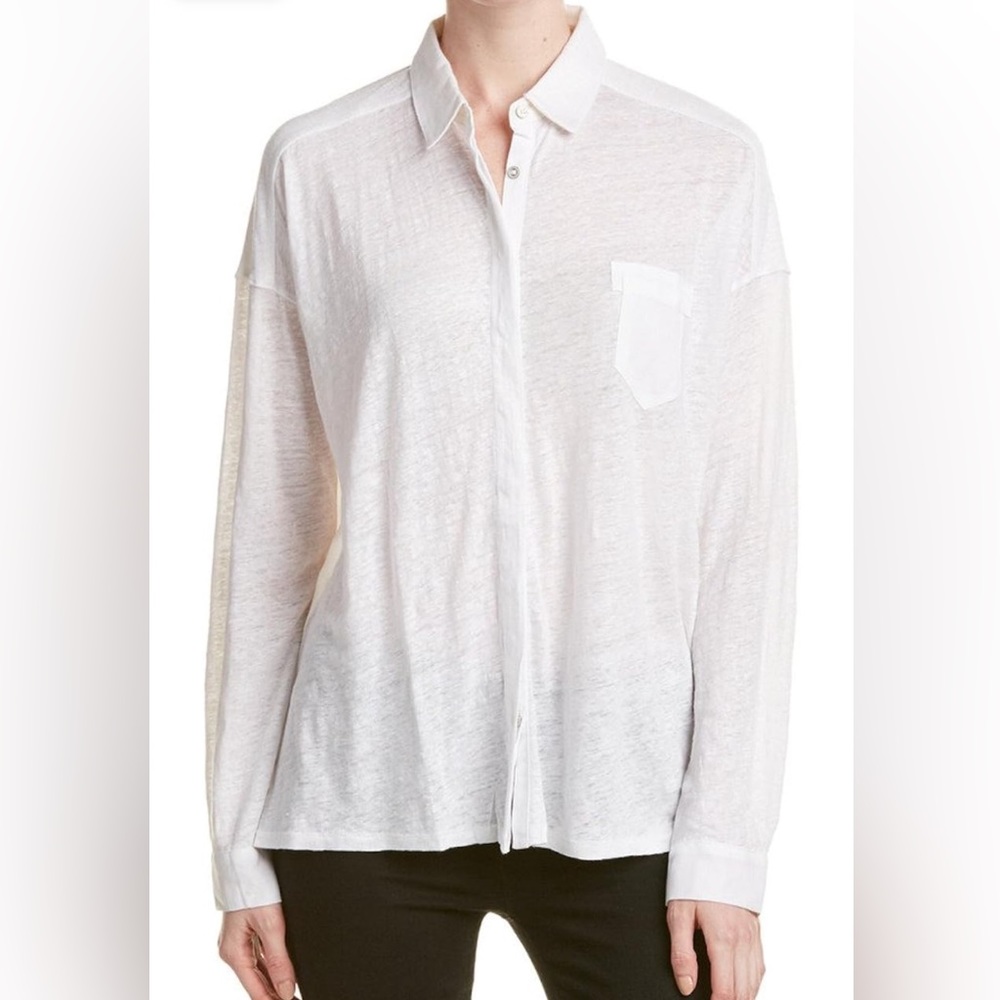 Rag & Bone New York Cargo Linen Shirt Bright White Women’s XS New with Tags